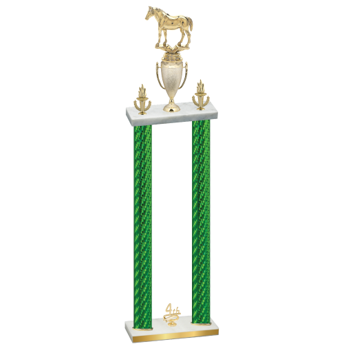 Double Green Carbon Fiber Fourth Place Horses Trophy