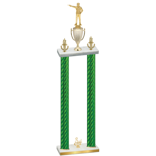 Double Green Carbon Fiber Third Place Shooter Trophy