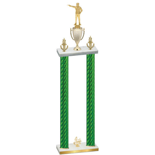 Double Green Carbon Fiber Fourth Place Shooter Trophy