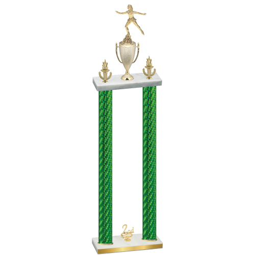 Double Green Carbon Fiber Second Place Skater Trophy