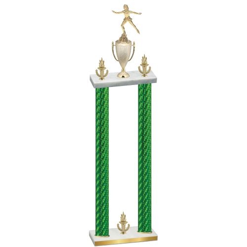 Double Green Carbon Fiber Victory Skater Trophy