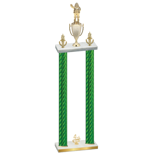 Double Green Carbon Fiber Fourth Place Holiday Trophy