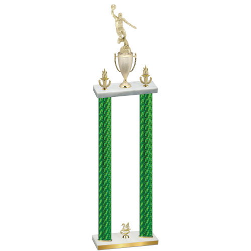 Double Green Carbon Fiber Year Basketball Trophy