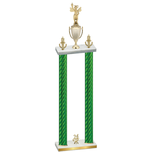 Double Green Carbon Fiber Year Academics Trophy