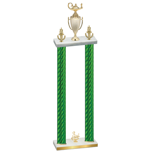 Double Green Carbon Fiber Third Place Academics Trophy