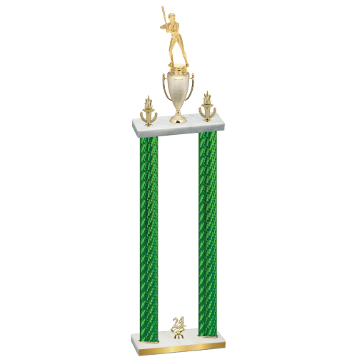 Double Green Carbon Fiber Year Softball Trophy