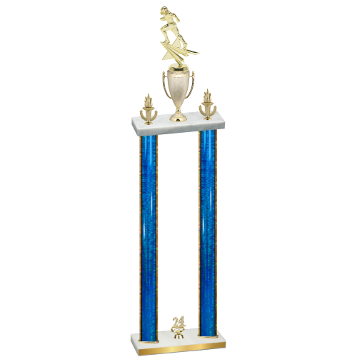 Double Blue Glacier Year Football Trophy