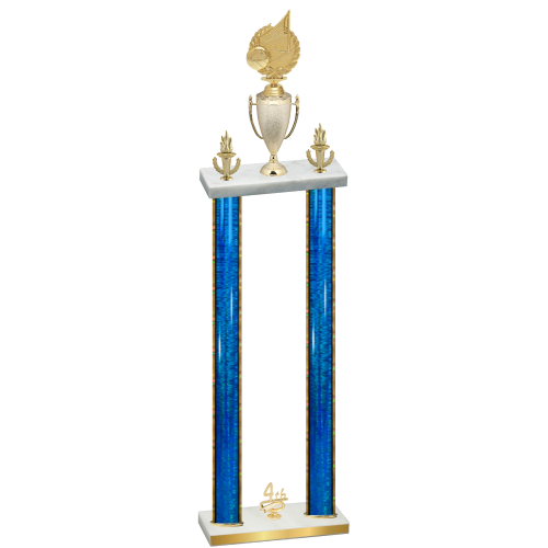 Double Blue Glacier Fourth Place Volleyball Trophy