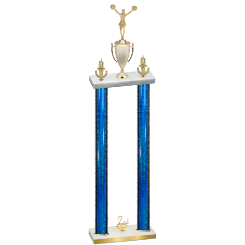Double Blue Glacier Second Place Cheerleading Trophy