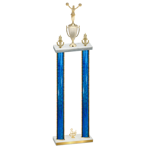 Double Blue Glacier Third Place Cheerleading Trophy