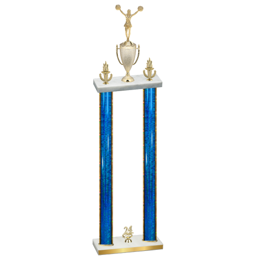 Double Blue Glacier Year Cheerleading Trophy