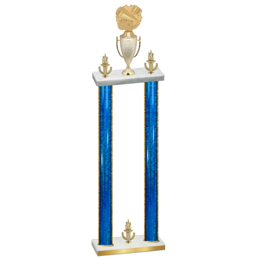 Double Blue Glacier Victory Cheerleading Trophy