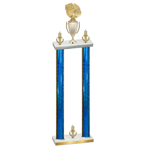 Double Blue Glacier Victory Basketball Trophy