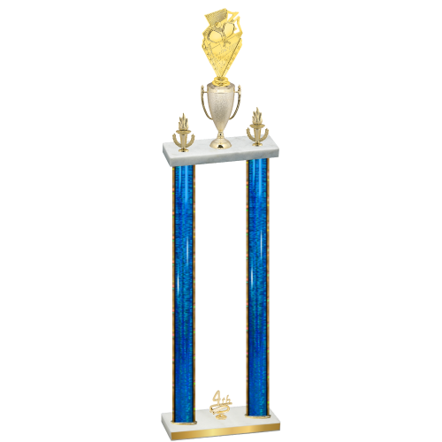 Double Blue Glacier Fourth Place Pickleball Trophy