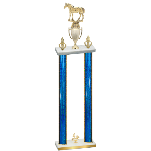 Double Blue Glacier Fourth Place Horses Trophy