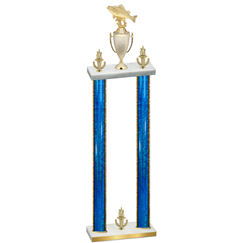 Double Blue Glacier Victory Fishing Trophy