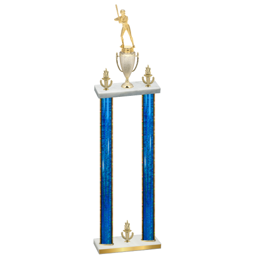 Double Blue Glacier Victory Softball Trophy
