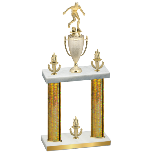 Double Gold Glacier Victory Soccer Trophy