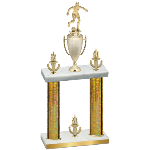 Double Gold Glacier Victory Soccer Trophy