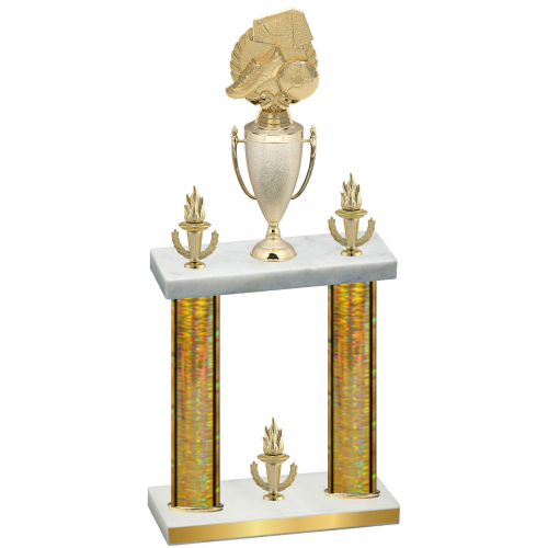 Double Gold Glacier Victory Soccer Trophy