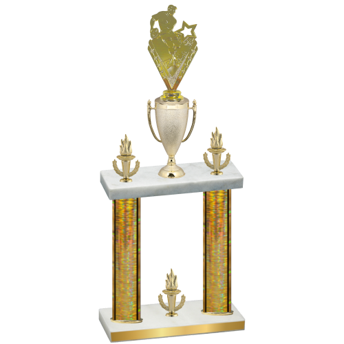 Double Gold Glacier Victory Rugby Trophy