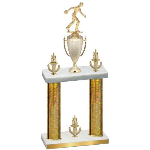 Double Gold Glacier Victory Bowling Trophy