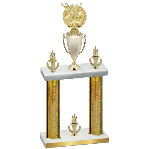 Double Gold Glacier Victory Bowling Trophy