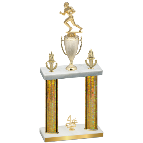 Double Gold Glacier Fourth Place Football Trophy