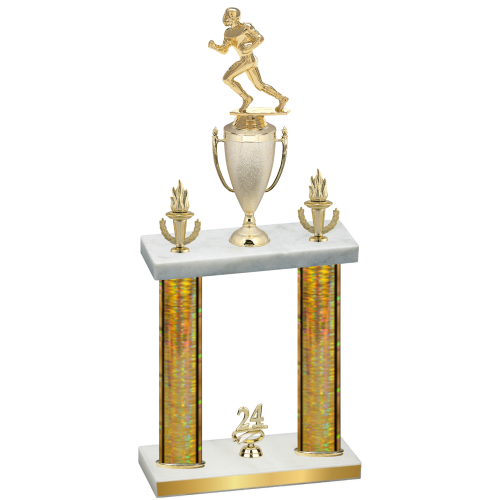 Double Gold Glacier Year Football Trophy