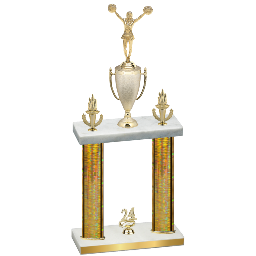 Double Gold Glacier Year Cheerleading Trophy