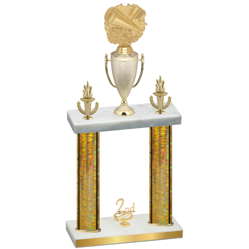 Double Gold Glacier Second Place Cheerleading Trophy