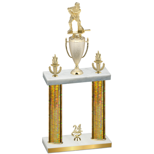 Double Gold Glacier Year Hockey Trophy
