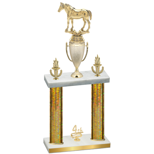 Double Gold Glacier Fourth Place Horses Trophy