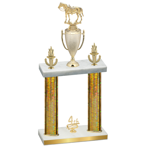 Double Gold Glacier Fourth Place Horses Trophy
