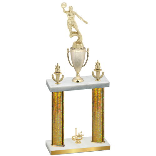 Double Gold Glacier First Place Basketball Trophy