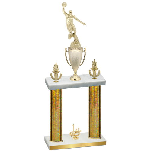 Double Gold Glacier First Place Basketball Trophy