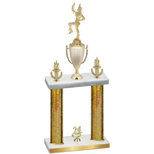 Double Gold Glacier Year Majorette Trophy