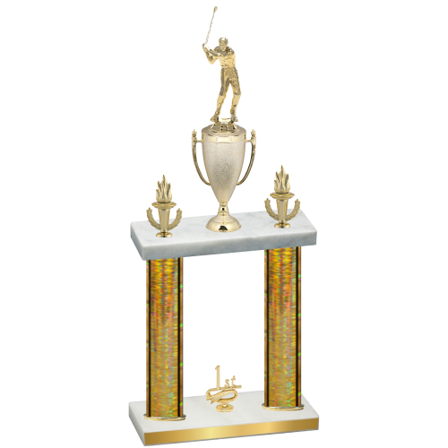 Double Gold Glacier First Place Golf Trophy
