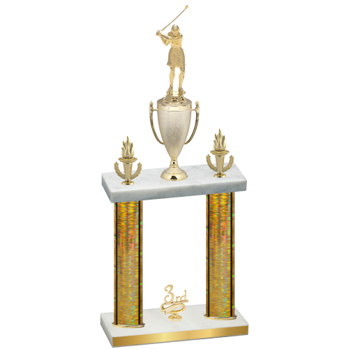 Double Gold Glacier Third Place Golf Trophy