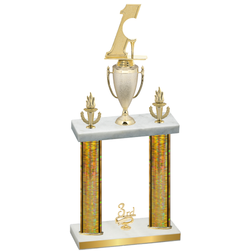 Double Gold Glacier Third Place Golf Trophy