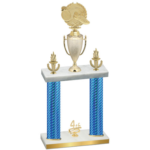 Double Blue Carbon Fiber Fourth Place Running Trophy