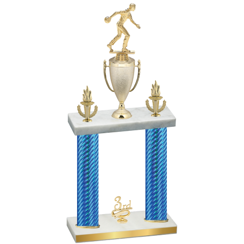 Double Blue Carbon Fiber Third Place Bowling Trophy