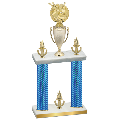Double Blue Carbon Fiber Victory Bowling Trophy