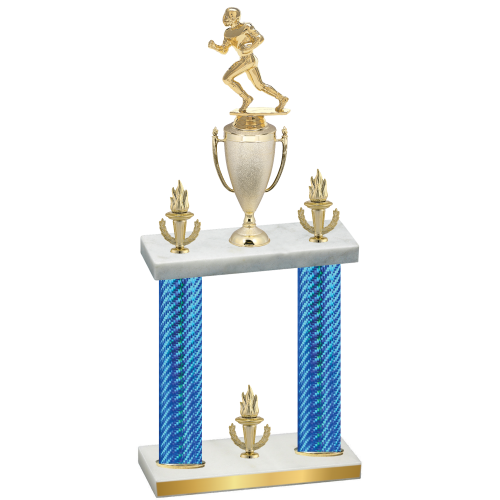 Double Blue Carbon Fiber Victory Football Trophy