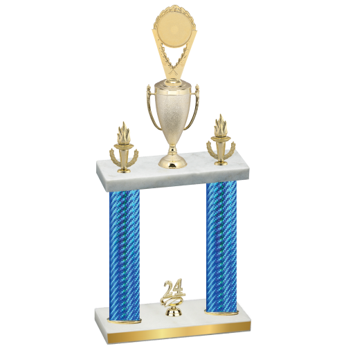 Double Blue Carbon Fiber Year Insert Trophy