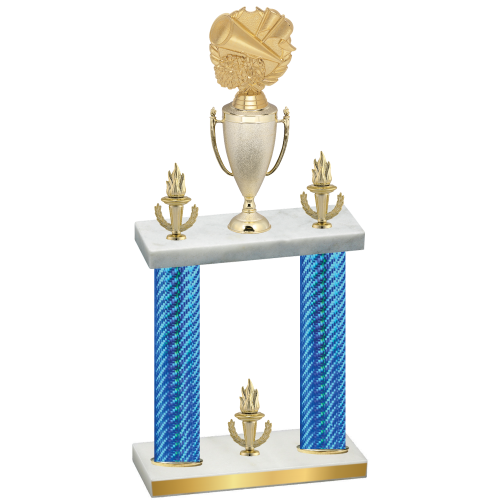 Double Blue Carbon Fiber Victory Cheerleading Trophy