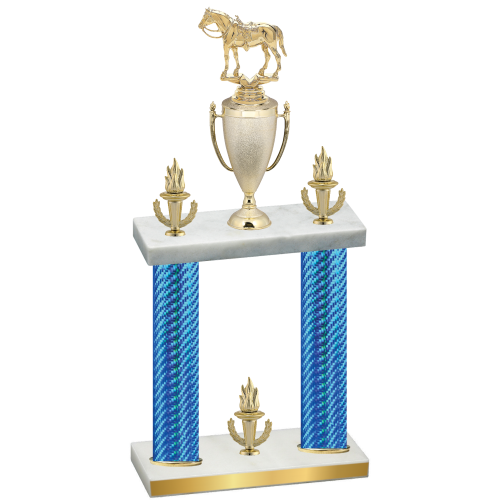 Double Blue Carbon Fiber Victory Horses Trophy