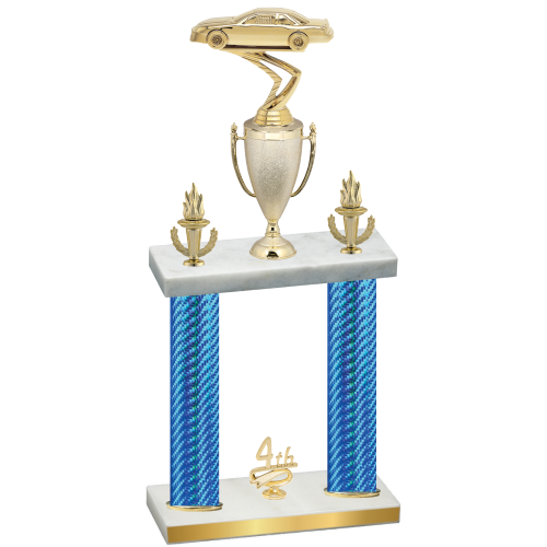 Double Blue Carbon Fiber Fourth Place Cars Trophy