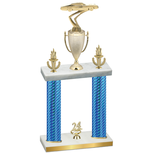 Double Blue Carbon Fiber Year Cars Trophy