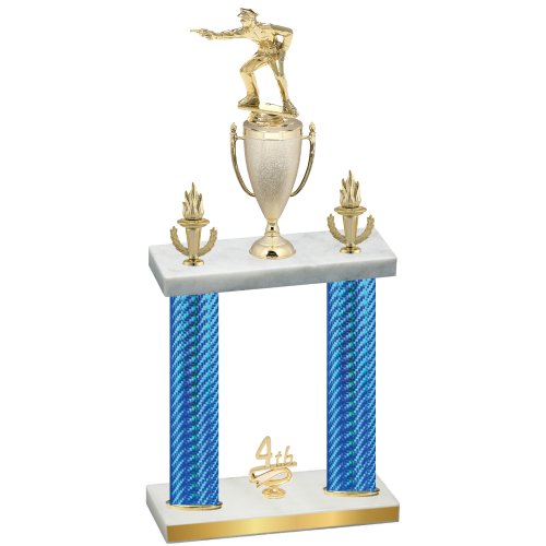 Double Blue Carbon Fiber Fourth Place Shooter Trophy